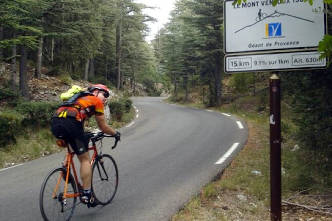 Riding a Rodriguez bicycle in France