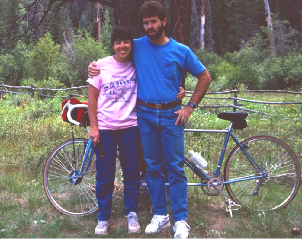 Couple standing in front of their Rodriguez Tandem